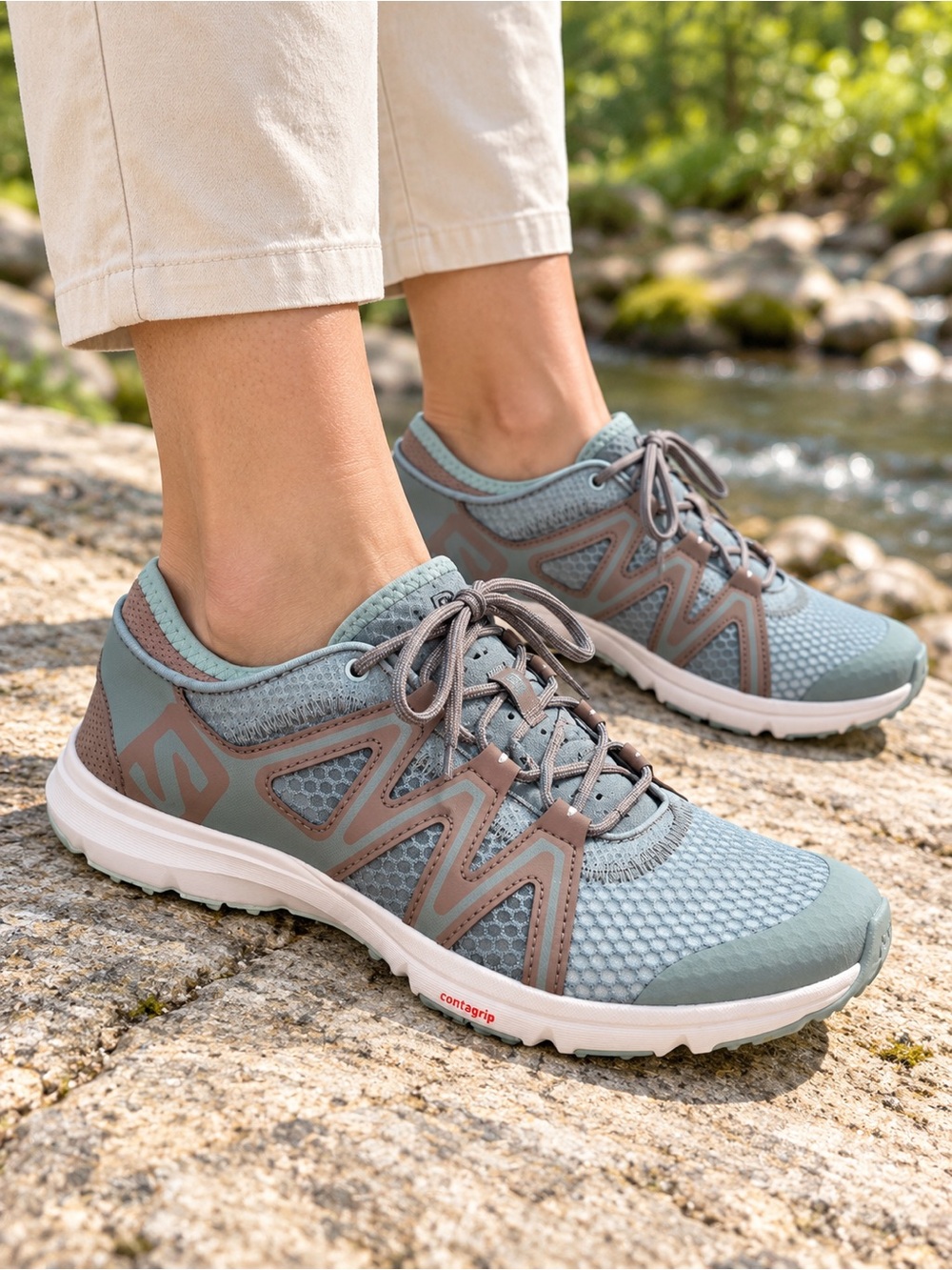 Salomon Crossamphibian Swift 2 Water Shoes Aqua Taupe Women’s Size 7.5 NWT